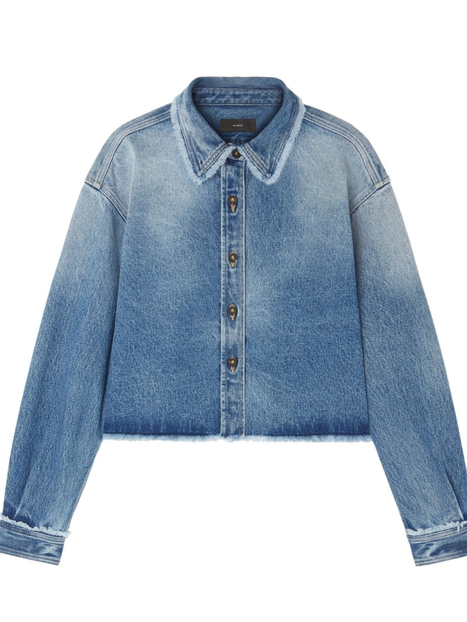 Affordable Alanui jacket Women cropped frayed denim 0805